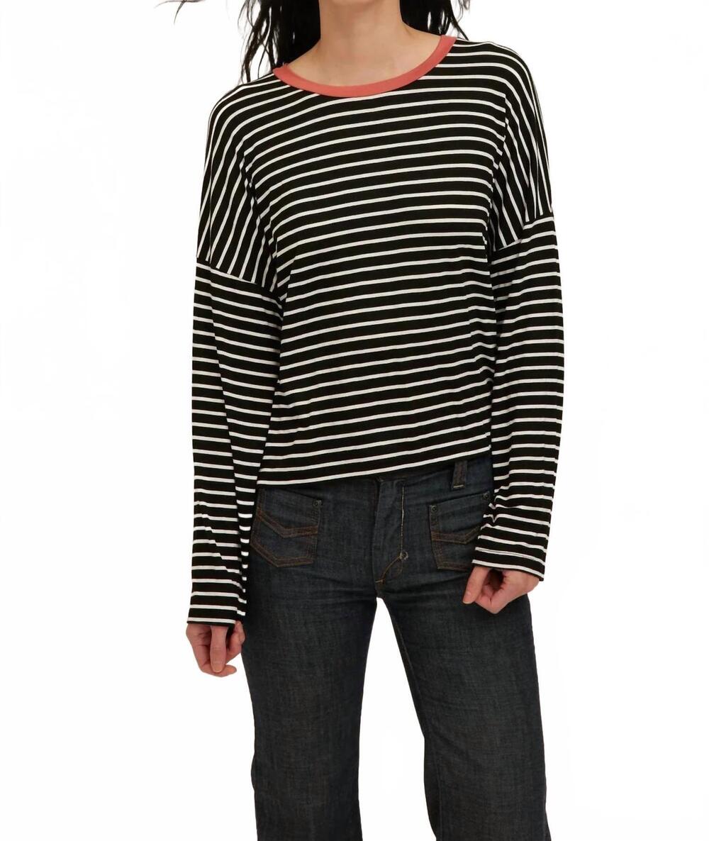 NEW PROJECT SOCIAL T captain striped boyfriend tee in blue